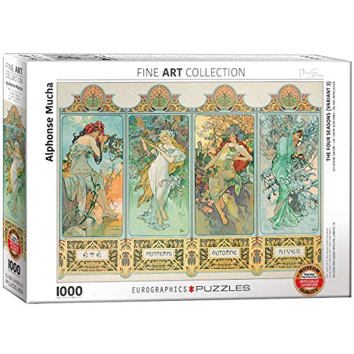 Eurographics 6000-0824 The Four Seasons by Maria, Alphonse Mucha Puzzle, Multi, 48 x 68 cm von EuroGraphics