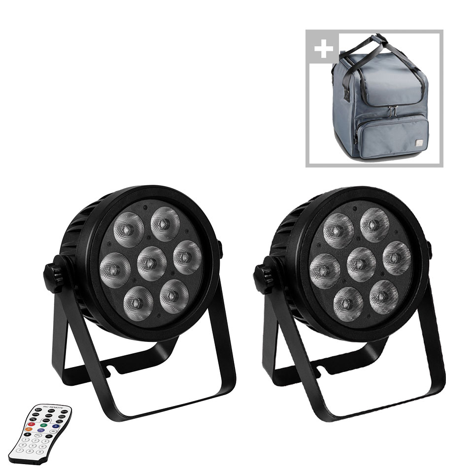 Eurolite LED 4C-7 Silent Slim Spot 2pack + Cameo GearBag 100 M von Eurolite