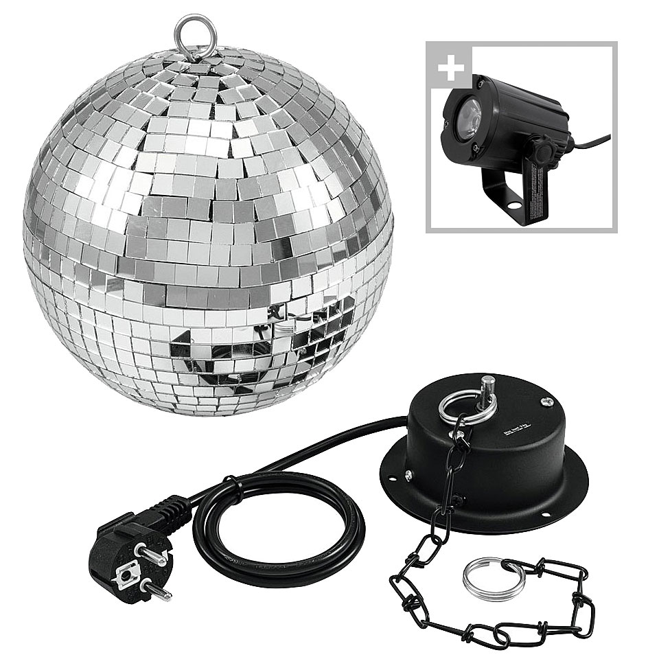 Eurolite Mirrorball 20cm mit PST-3W Spot Discokugel von Eurolite