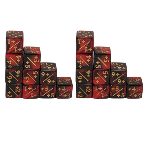 Eurollar 20-teiliges Würfelset, 16 mm, 6-seitige Kunststoff-Zahlenwürfel, pädagogische Mathe-Symbolwürfel für Lehren, Lernen, Zählen, Brettspiele, Klassenzimmer-Set, (Red with Plus Sign) von Eurollar