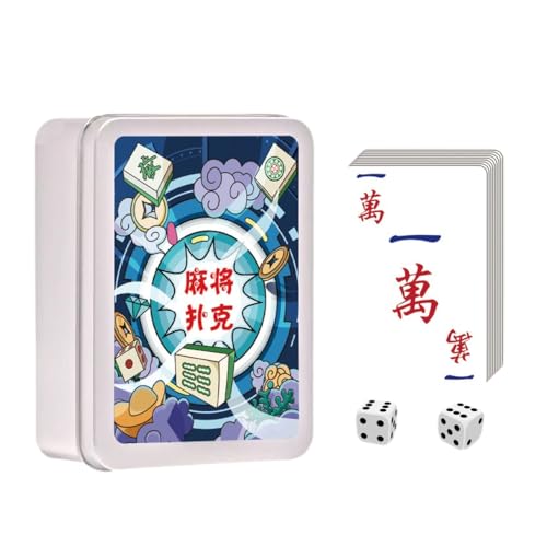 Europesiyu Mahjong Card Travel Simple Thickened Mahjong Poker Mini Paper Mahjong Cards Portable Home Silent Paper Mahjong von Europesiyu