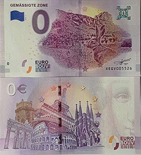 0-Euro-Schein Gemässigte Zone Null € Souvenir Banknote 2019-1 von Eurosouvenir