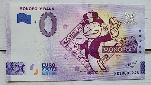 Eurosouvenir 0-Euro-Schein Monopoly - Sammlerbanknote oder 0-Euro-Schein, Monopoly-Souvenir, 1x 0-Euro Schein, für Jugendliche und Erwachsene, Größer als 133 x 72 mm von Eurosouvenir