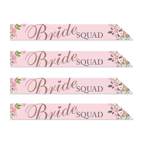 Bride Squad Papierschärpen für Junggesellinnenabschied, 4 Stück von Eurowrap