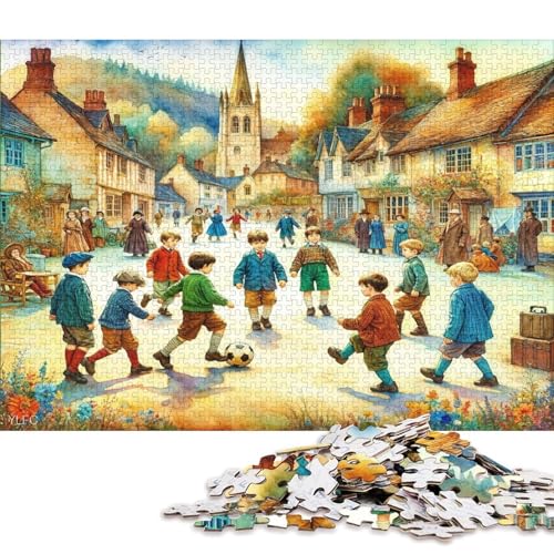 Bunte Kunst 1000 Teile Christmas Für Erwachsene Puzzles Family Challenging Games Lernspiel Home Decor Geburtstag Stress Relief Toy 1000pcs (75x50cm) von Euxclxcl