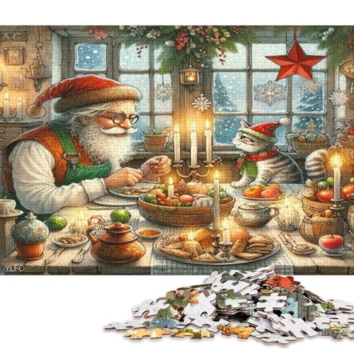 Bunte Kunst 1000 Teile Christmas Puzzle Erwachsene Geburtstag Geschicklichkeitsspiel Für Die Ganze Familie Lernspiel Home Decor Stress Relief 1000pcs (75x50cm) von Euxclxcl