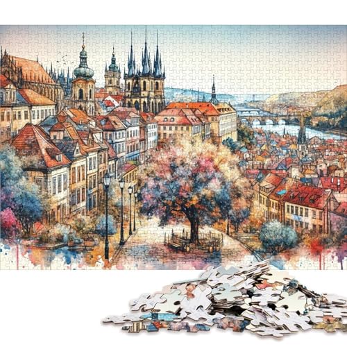 Bunte Kunst 500 Teile Christmas Für Erwachsene Puzzles Moderne Wohnkultur Family Challenging Games Lernspiel Geburtstag Stress Relief 500pcs (52x38cm) von Euxclxcl