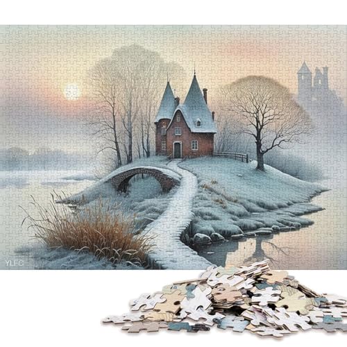 Gotischer Stil 1000 Teile Christmas Puzzle Erwachsene Family Challenging Games Geburtstag Educational Game Home Decor Stress Relief Toy 1000pcs (75x50cm) von Euxclxcl