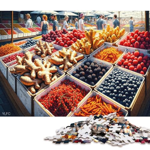 Magisches Gemüse 1000 Teile Christmas Für Erwachsene Puzzles Moderne Wohnkultur Family Challenging Games Lernspiel Geburtstag Stress Relief 1000pcs (75x50cm) von Euxclxcl