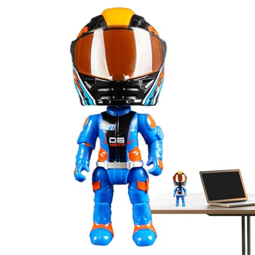 Euyehn Verwandelnde Motorradpuppe, Motorrad-Actionfigur - Motorradmodell-verwandelnde Puppe,Figuren der Q-Version, Sammelfiguren mit beweglichen Gelenken, Motorradfahrer-Sammelmodell von Euyehn