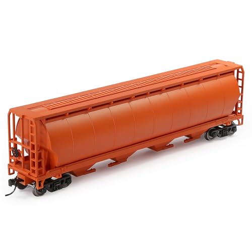 Evemodel C8744 HO Maßstab 1:87 zylindrisch abgedeckter Getreidehopfer Auto Rollstock Modelleisenbahn (Orange) von Evemodel