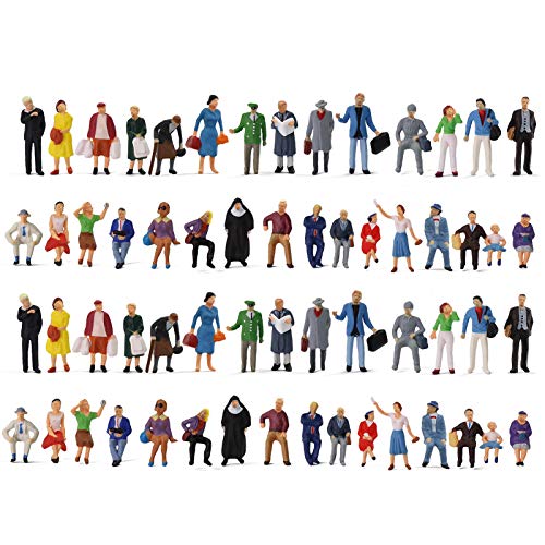 Evemodel Spur H0 1:87 Sitzende Stehende Figuren Personen Modellbausatz Passagiere (60Stk) von Evemodel