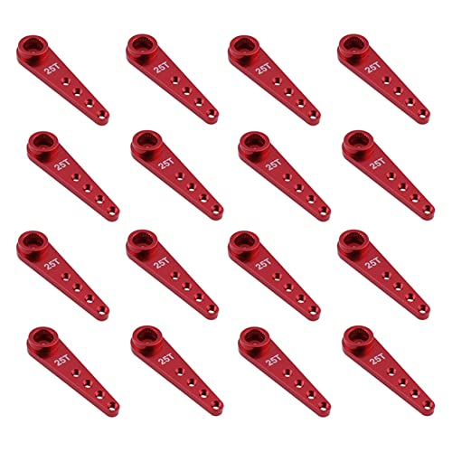 Evenden 16 Stuecke 37 mm 25 T Metall Verlängerung Lenkung Servo Arm Horn für RC Auto Raupen Teile, Rot von Evenden