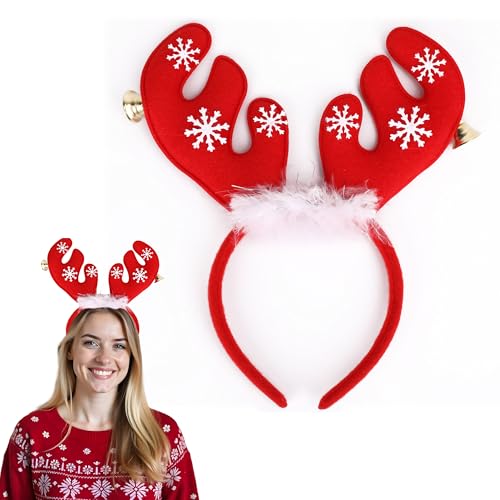 Event Decor Shop 24 cm x 22 cm Weihnachten Rentiergeweih Haarband mit Glocken, Feder & Schneeflocken - Xmas Geweih Stirnband für Erwachsene & Kinder - Festliches Partykostüm & Foto Zubehör - 12 Stück Event Decor Shop 24 cm x 22 cm Weihnachten Rentiergeweih Haarband mit Glocken, Feder & Schneeflocken - Xmas Geweih Stirnband für Erwachsene & Kinder - Festliches Partykostüm & Foto Zubehör - 12 Stück von Event Decor Shop