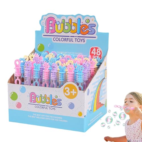 Eventerde Bubble -Zauberstäbe, Bubble Sticks for Kids Bulk | 48x Bubble Solution Stick Toy - Kleine farbenfrohe Schaumstoffflüssigkeits -Partyversorgungen für Karnevalspreise von Eventerde