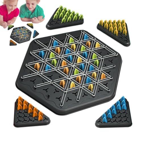 Eventerde Chain Triangle Chess Game, Chain Triangle Chess Board Game, Triggle Rubber Band Game, Triggle Board Game with Rubber Band, Triggle Spiel Mit Gummibänder, Chain Triangle Game von Eventerde