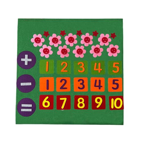 Eventerde Math Felt Board, Addition und Subtraktionsspielzeug | Interaktives Mathematikspiel | Zählen von Bildungsspielzeugen für Kinder im Alter von 3 bis 6 Jahren, Zahlenfahne Flet Board von Eventerde