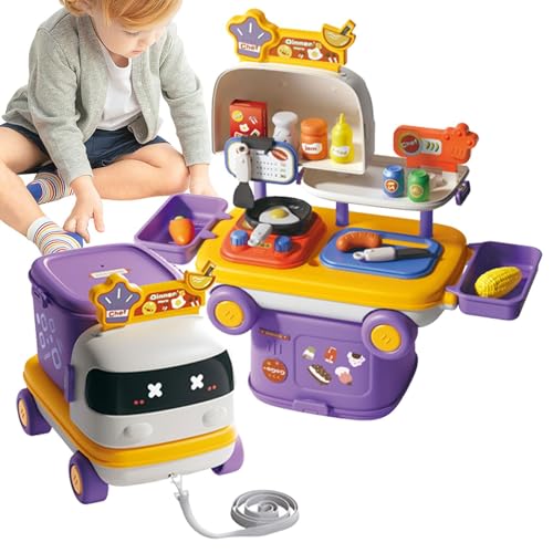 Eventerde Pretend Play Kitchen, Pretend Doctor Toy Kit - Arztset in Autoform für angehende Mediziner - Pädagogisch sicheres Make-up-Set für kleine Mädchen, Mini-Arztpflegeset, Make-up-Spielzeug für von Eventerde