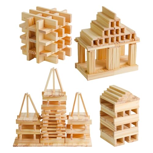 Eventerde Stapelklötze aus Holz, Stapelspielzeug aus Holz,100 Stück Planken-Bauspielzeug | Konstruktionsspielzeug aus Holz für Kleinkinder, Feinmotorikspielzeug für Kinder, Holzklötze für Kinder im von Eventerde