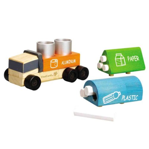 Everearth - EE32661 – Spielzeug für Kleinkinder – Öko-Recycling-LKW aus FSC-Holz von EverEarth