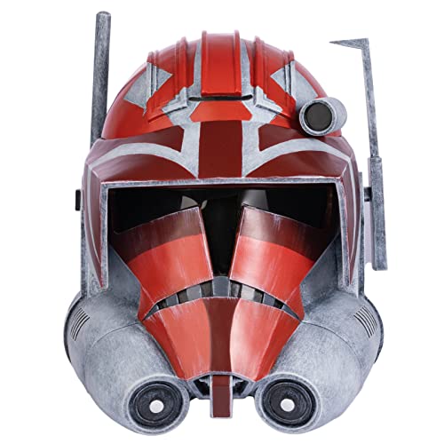 Evere SW Commander V-aughn Helm - Clone Trooper Cosplay Maske Deluxe Halloween Kostüm Zubehör Kollektion Version, Rot von Evere