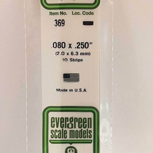 evergreen 369 Vierkantprofile, 600x2,0x6,4 mm, 10 Stück von Evergreen