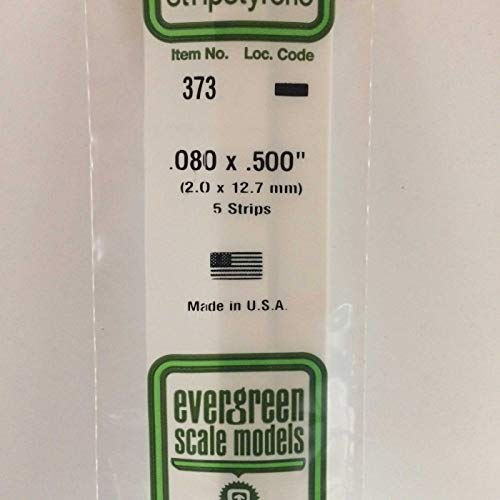 evergreen 373 Vierkantprofile, 600x2,0x12,7mm, 5 Stück, Weiß, S von Evergreen Scale Models