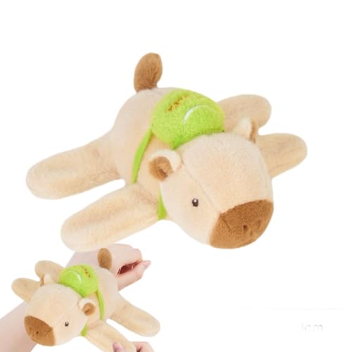 EviKoo Kuscheltier-Armband, Capybara-Stofftier-Armbänder,Mit drehbarem Schweiflappenband für Kinder - Niedliches Capybara-Stofftier, Tier-Schlagband, Plüschtier-Handgelenk für Schulaktivitäten von EviKoo