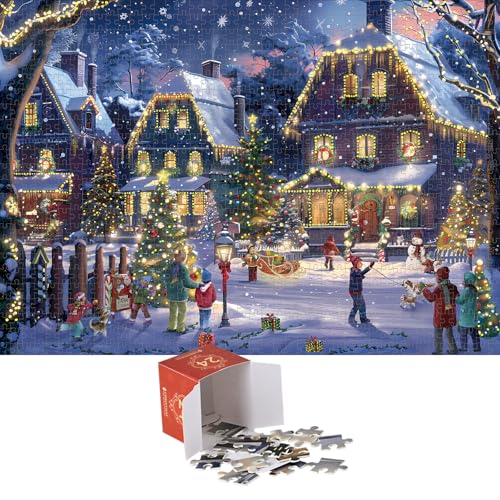 Evolyline 1008 Teile Erwachsene Puzzle Weihnachten Puzzle Kinder weihnachtspuzzle Jigsaw Puzzle Klassische Puzzles Geschenke für Mädchen Junge Erwachsene Weihnachtsdeko Heiligabend Urlaub Puzzle von Evolyline