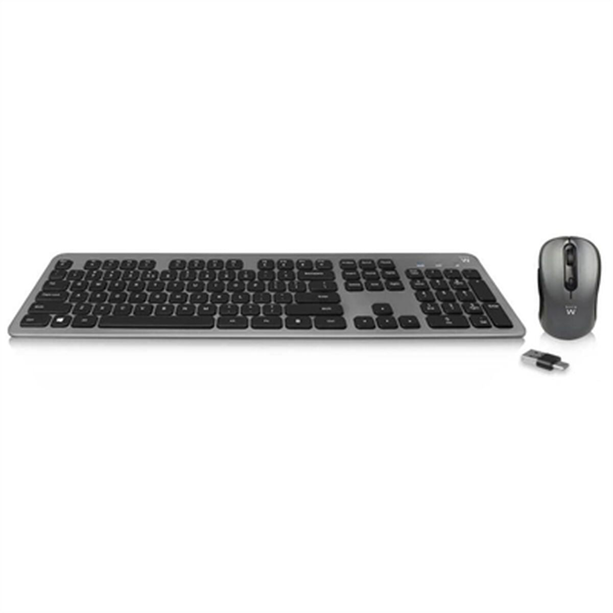 Keyboard and Mouse Ewent EW3272 Black Spanish Qwerty QWERTY von Ewent