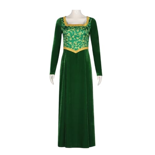 ExaRp Shrek Fiona Prinzessin Langes Kleid Anime Club Kleid Mädchen Verkleidung Anime Cosplay Kostüm für Party Halloween von ExaRp