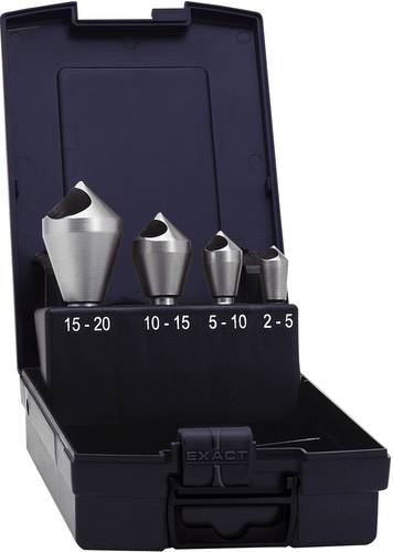 Exact 05410 Querlochsenker-Set 4teilig 10 mm, 14 mm, 21 mm, 28mm HSS Zylinderschaft 1 Set von Exact