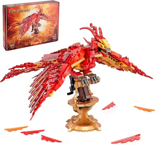 Exairetikos MOC Harry Fire Phönix Klemmbausteine Bausteinen.Magic STEM Potter Phoenix Geschenk für Potter Fans Erwachsene und Jungen ab 8-16+ (938 PCS) von Exairetikos