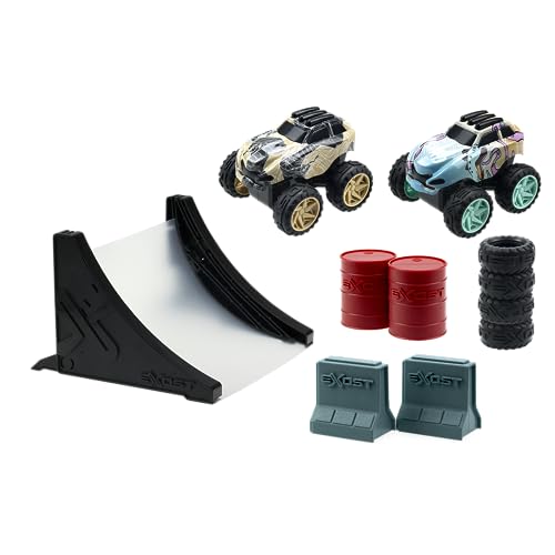 Exost Jump 20624 MEGA Pack by Silverlit, Spielzeugauto für Kinder, 2 Autos und Zubehör, benötigt Keine Batterie, Verpackung ist Rampe, Sammlerstücke, 8 cm, bunt, ab 5 Jahren von Exost