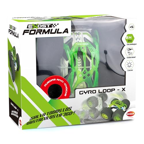 Exost Gyro Loop X Radio Control, 2, 4GHZ, mit optimalem Dämpfungsreifen und superleichtem Schaumstoffmaterial, mit Abnehmbarer Schutzschale und Leuchten an der Bizak-Karosserie von Bizak