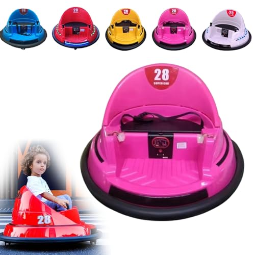 Autoscooter for Kinder, 360-Grad-Drehung, Walzerautos for Kinder mit Doppel-Joystick, Fernbedienung, bunten blinkenden Lichtern und Musik, Autoscooter for Kinder im Alter von 3–8 Jahren(Rose Red) von Explcior