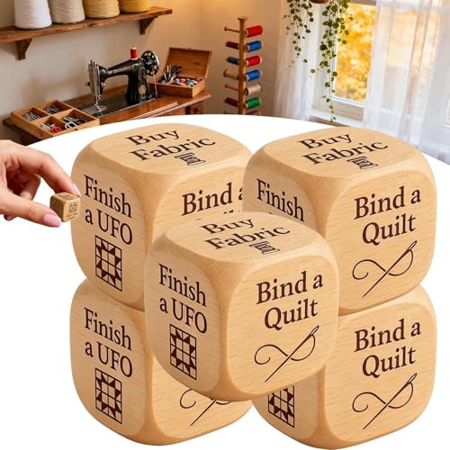 Explcior Quilter-Würfel, Hölzerner Quilting-Entscheidungswürfel Mit 6 Seiten Und Eingravierten Aufgaben, Lustiges, Praktisches Werkzeug Für Heimwerker-Nähbegeisterte, Einzigartiges Geschenk(5pcs) Explcior Quilter-Würfel, Hölzerner Quilting-Entscheidungswürfel Mit 6 Seiten Und Eingravierten Aufgaben, Lustiges, Praktisches Werkzeug Für Heimwerker-Nähbegeisterte, Einzigartiges Geschenk(5pcs) von Explcior