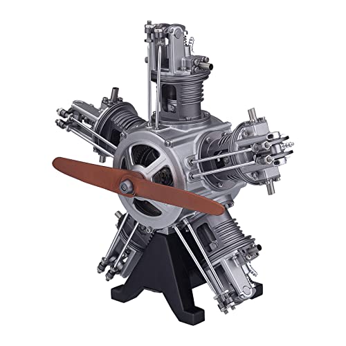 ExploTex 1:6 Motormodell, Fünf-Zylinder-Radialmotor, Flugzeugmotor-Simulation Metallmodell, Wissenschaftliche Bildung Lernspielzeug (230PCS) von ExploTex