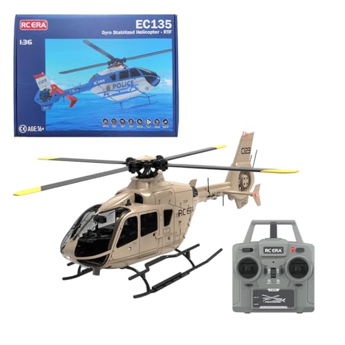 ExploTex C123 RC 1/36 EC135 Hubschrauber Modell - 6CH Einmotoriges Gyroskopisch Fliegendes Flugmodell - Geeignet für Fortgeschrittene Spieler - RTF Version von ExploTex