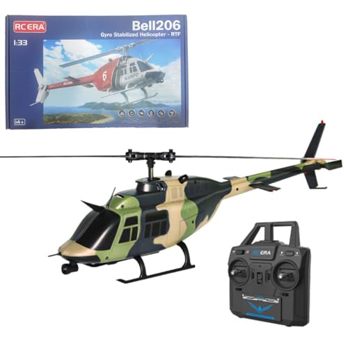 ExploTex C138 RC 1/33 Hubschrauber Modell, Bell 206 6CH ohne Querruder Hubschrauber mit Altitude Hold, RTF Version - Optischer Durchflusssensor von ExploTex