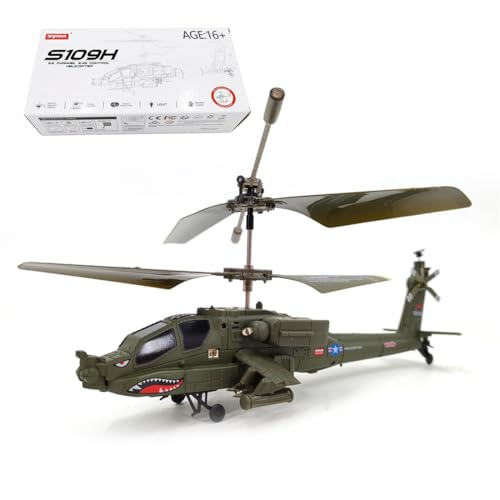 ExploTex S109H Apache RC-Hubschrauber, 2.4G 3CH Dual-Prop Gyro Stabilized Metal Aircraft mit Hellen Nacht-Navigationslichtern (RTF Version) von ExploTex