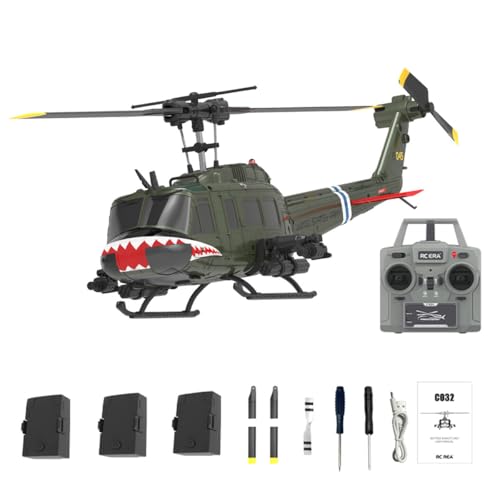 ExploTex YU Xiang UH-1 Huey C032 RC 1/48 Hubschrauber,Flybarless Kunstflughubschrauber-Modell 2.4G 6CH mit Optischer Strömungspositionierung Und Umgekehrter Flugfunktion ExploTex YU Xiang UH-1 Huey C032 RC 1/48 Hubschrauber,Flybarless Kunstflughubschrauber-Modell 2.4G 6CH mit Optischer Strömungspositionierung Und Umgekehrter Flugfunktion von ExploTex