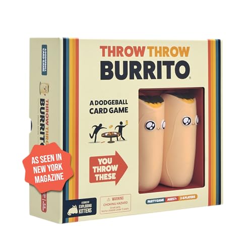 Exploding Kittens Throw Throw Burrito Card Games for Adults Teens & Kids, A Dodgeball Card Game, Lingua Inglese, Englische Version von Exploding Kittens