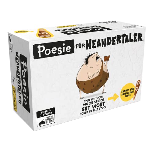 Exploding Kittens, Poesie für Neandertaler, Partyspiel, Kartenspiel, 2+ Spieler, Ab 7+ Jahren, 15 Minuten, Deutsch, Mehrfarbig, Bunt von Asmodee