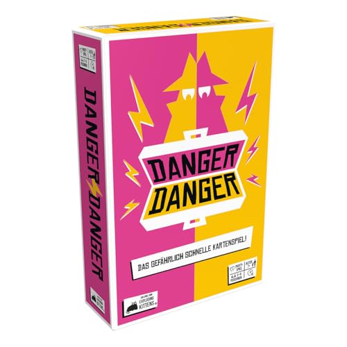 Exploding Kittens, Danger Danger, Partyspiel, Kartenspiel, 2-8 Spieler, Ab 7+ Jahren, 10 Minuten, Deutsch, Mehrfarbig, Bunt von Exploding Kittens