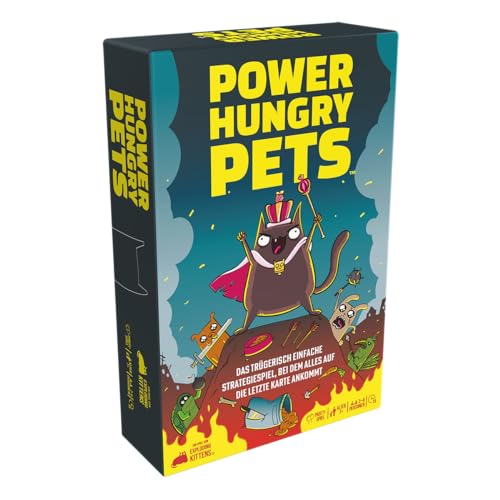 Exploding Kittens, Power Hungry Pets, Partyspiel, Kartenspiel, 2-6 Spieler, Ab 7+ Jahren, 15 Minuten, Deutsch, Mehrfarbig, Bunt von Exploding Kittens