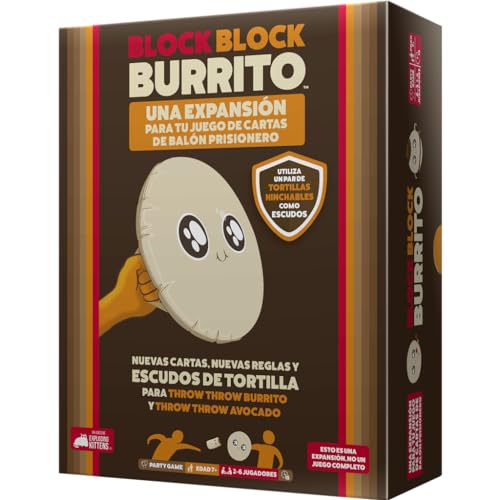 Exploding Kittens Block Block Burrito | Erweiterung | Tortilla-Schilder für Throw Throw Burrito und Throw Throw Avocado | ab 7 Jahren | 2 bis 6 Spieler | 15 Minuten pro Spiel | Spanisch von Exploding Kittens