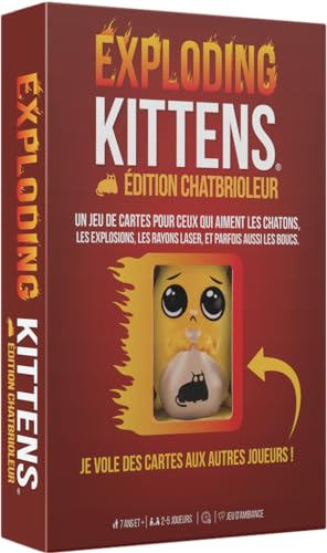 Exploding Kittens - Edition Chatbrioleur – Gesellschaftsspiel – für 2 bis 5 Spieler – ab 7 Jahren – französische Version von Exploding Kittens