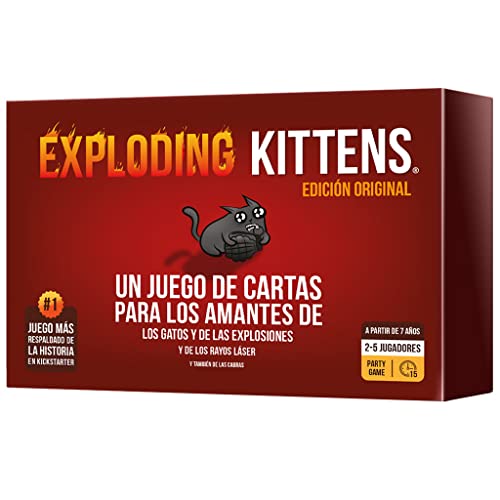 Asmodee Exploding Kittens, Spiel für Kinder und Erwachsene, ab 7 Jahren, Strategisches und humorvolles Brettspiel, Nicht explodieren die Kätzchen, 2 bis 5 Spieler, 15 Min., Spanisch Asmodee Exploding Kittens, Spiel für Kinder und Erwachsene, ab 7 Jahren, Strategisches und humorvolles Brettspiel, Nicht explodieren die Kätzchen, 2 bis 5 Spieler, 15 Min., Spanisch von Exploding Kittens