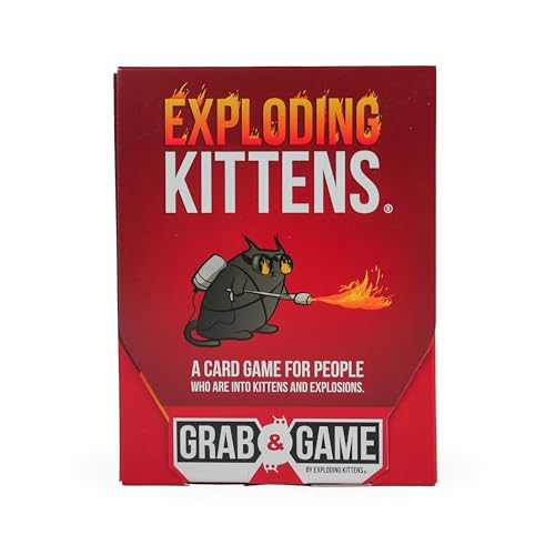 Exploding Kittens Grab & Game - Hilarious & Compact Card Game for Family and Travel - Easter Basket Stuffer - Easter Party Fun for Ages 7 and Up - 2-4 Players - 15 Minutes of Play von Exploding Kittens